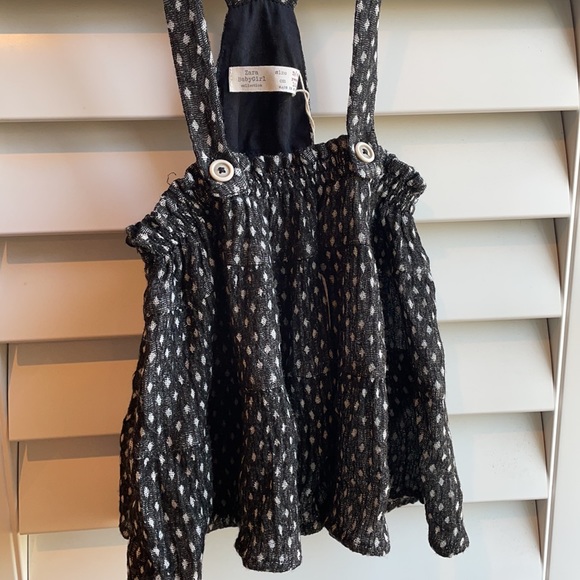 Zara black & white dotted pinafore 3/4Y - Picture 3 of 4